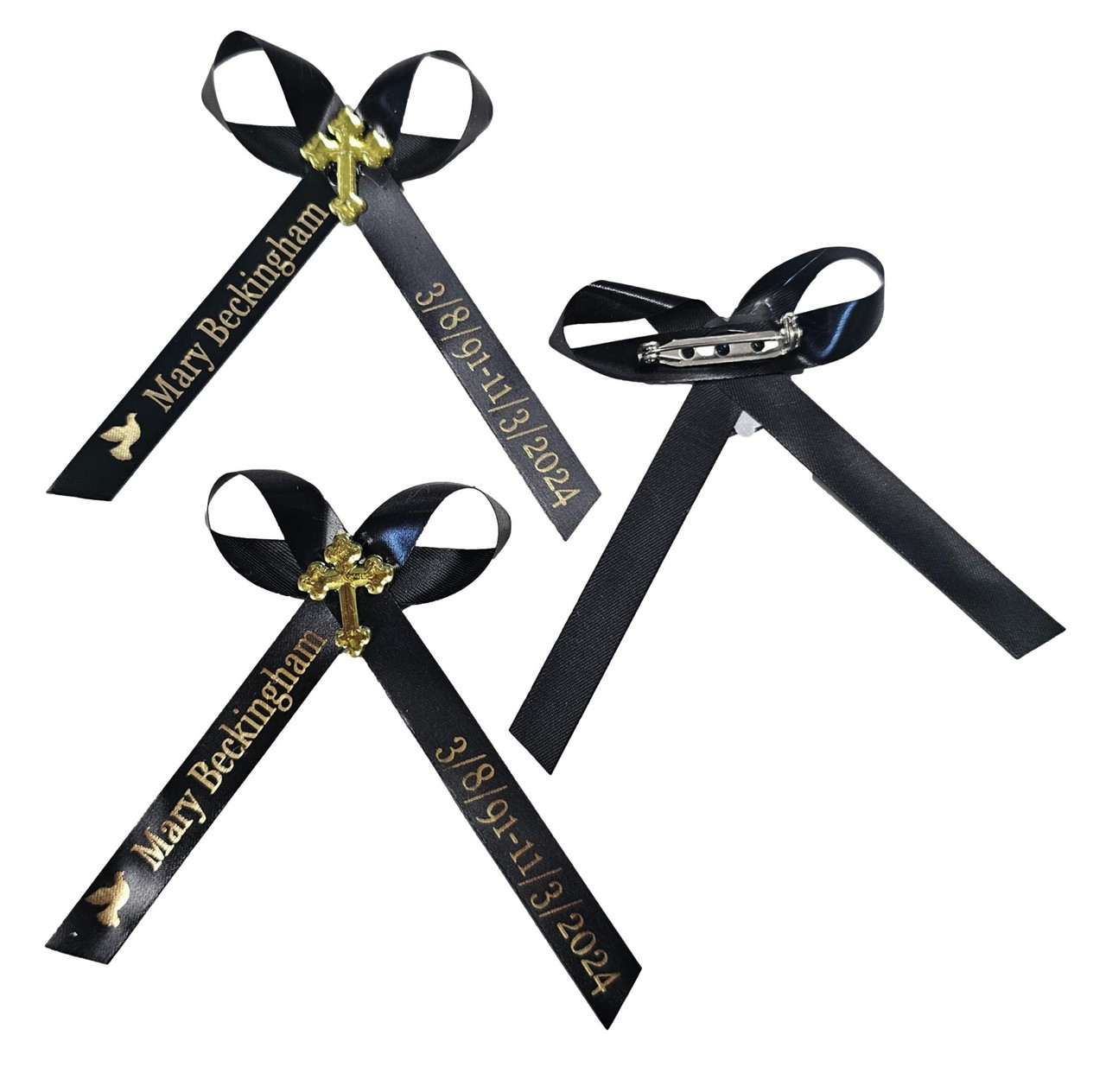 Personalized Ribbon Pins - Pack of 20